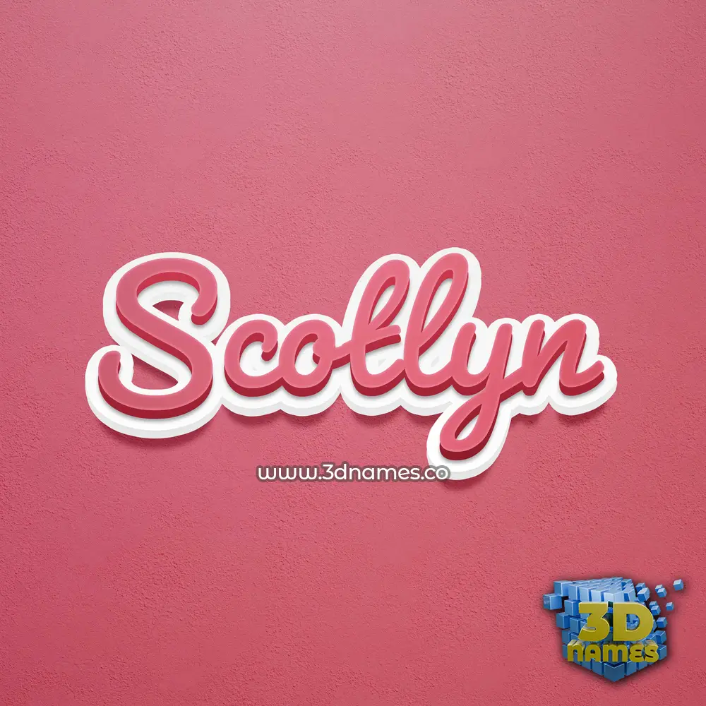 scotlyn in Red Scribble style - 3D name wallpaper