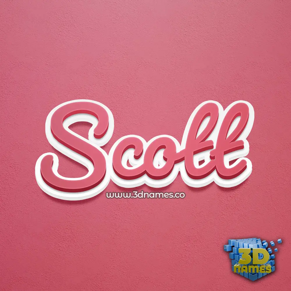 scott in Red Scribble style - 3D name wallpaper