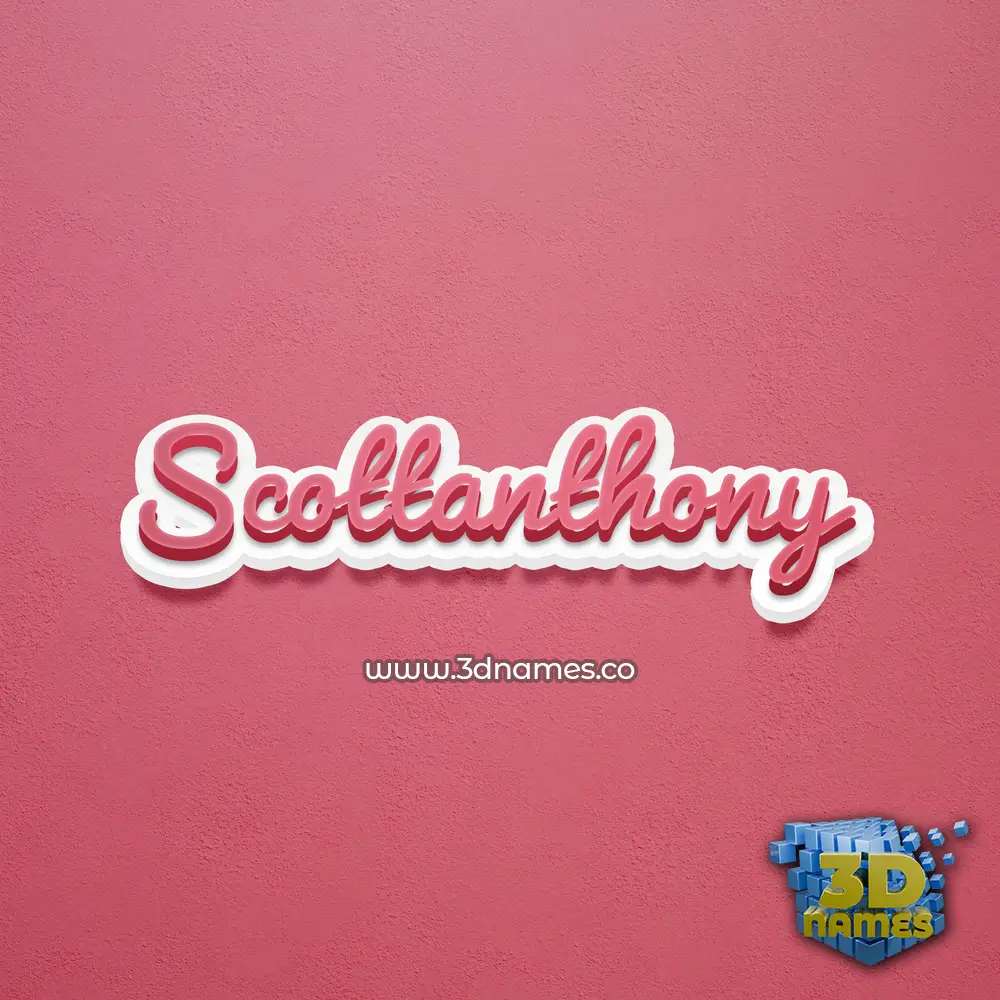 scottanthony in Red Scribble style - 3D name wallpaper