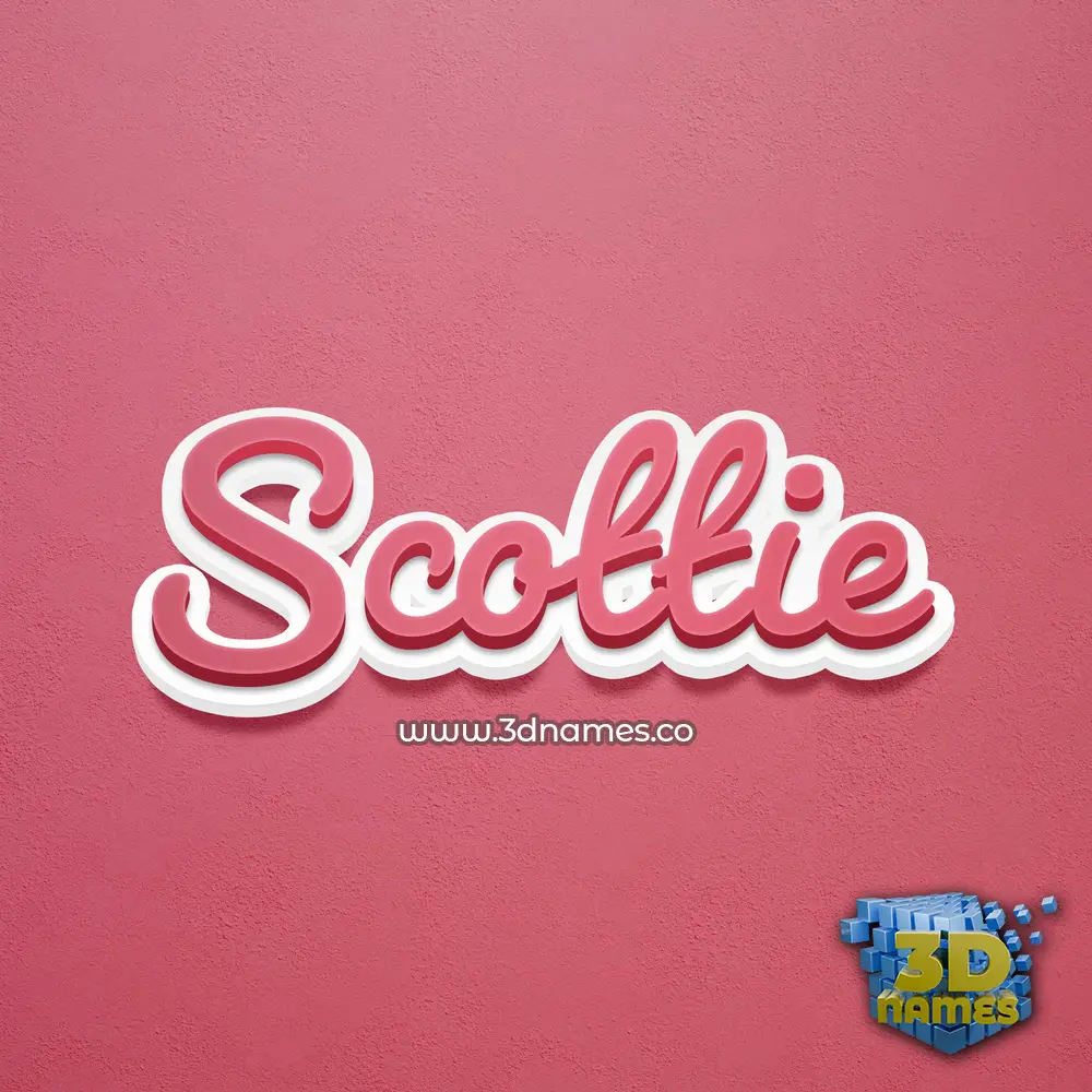 scottie in Red Scribble style - 3D name wallpaper