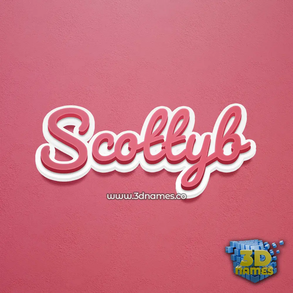 scottyb in Red Scribble style - 3D name wallpaper