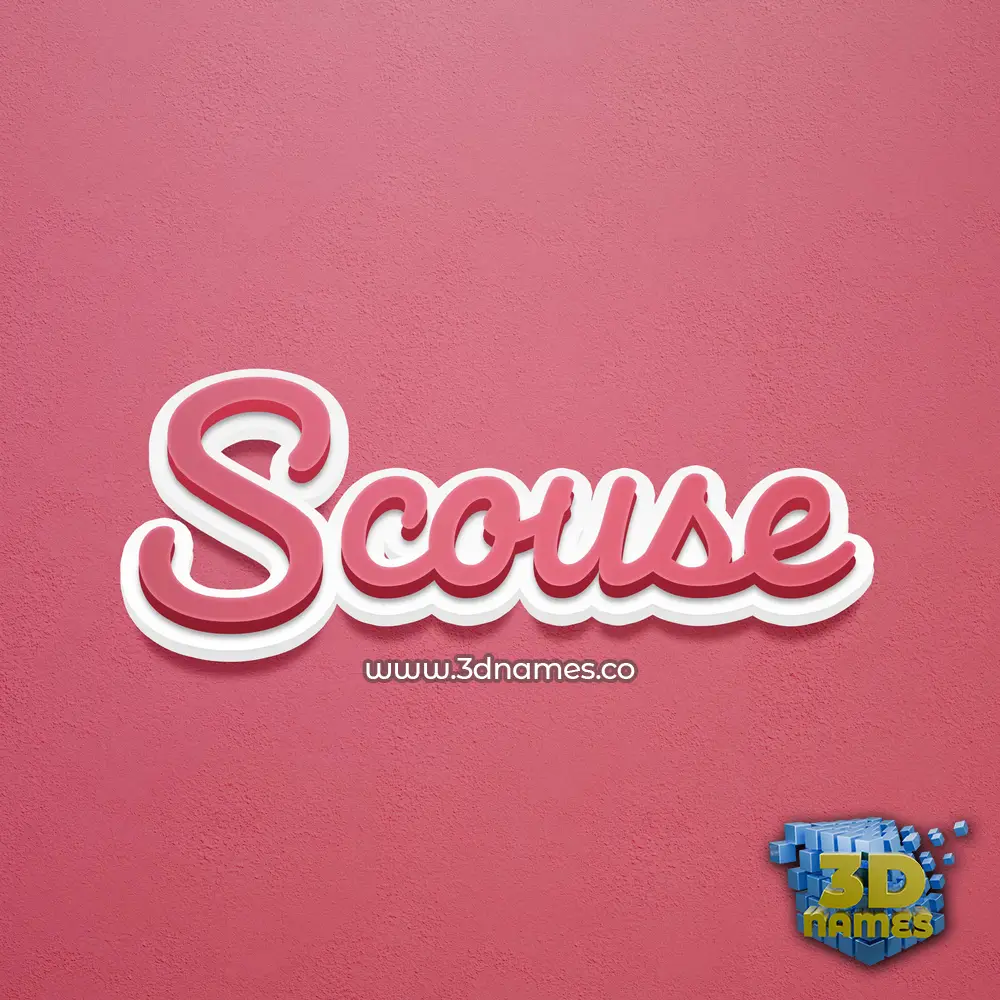 scouse in Red Scribble style - 3D name wallpaper