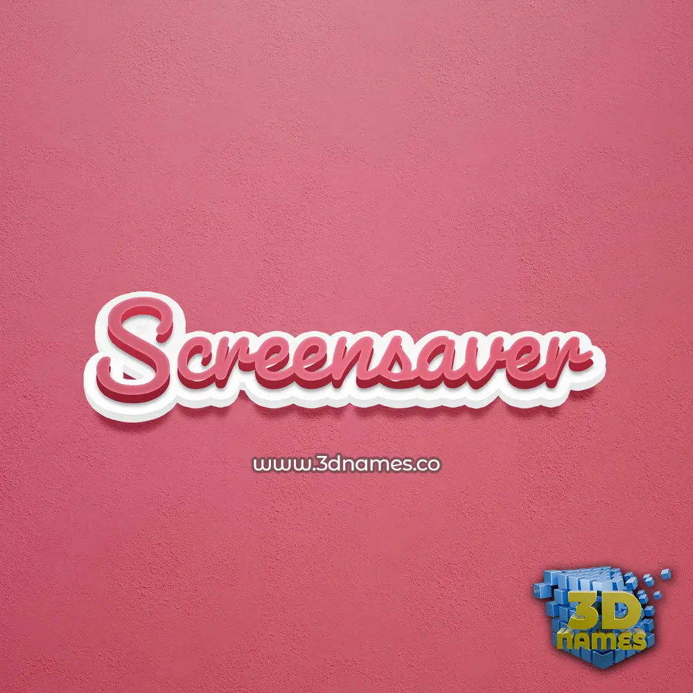 screensaver in Red Scribble style - 3D name wallpaper