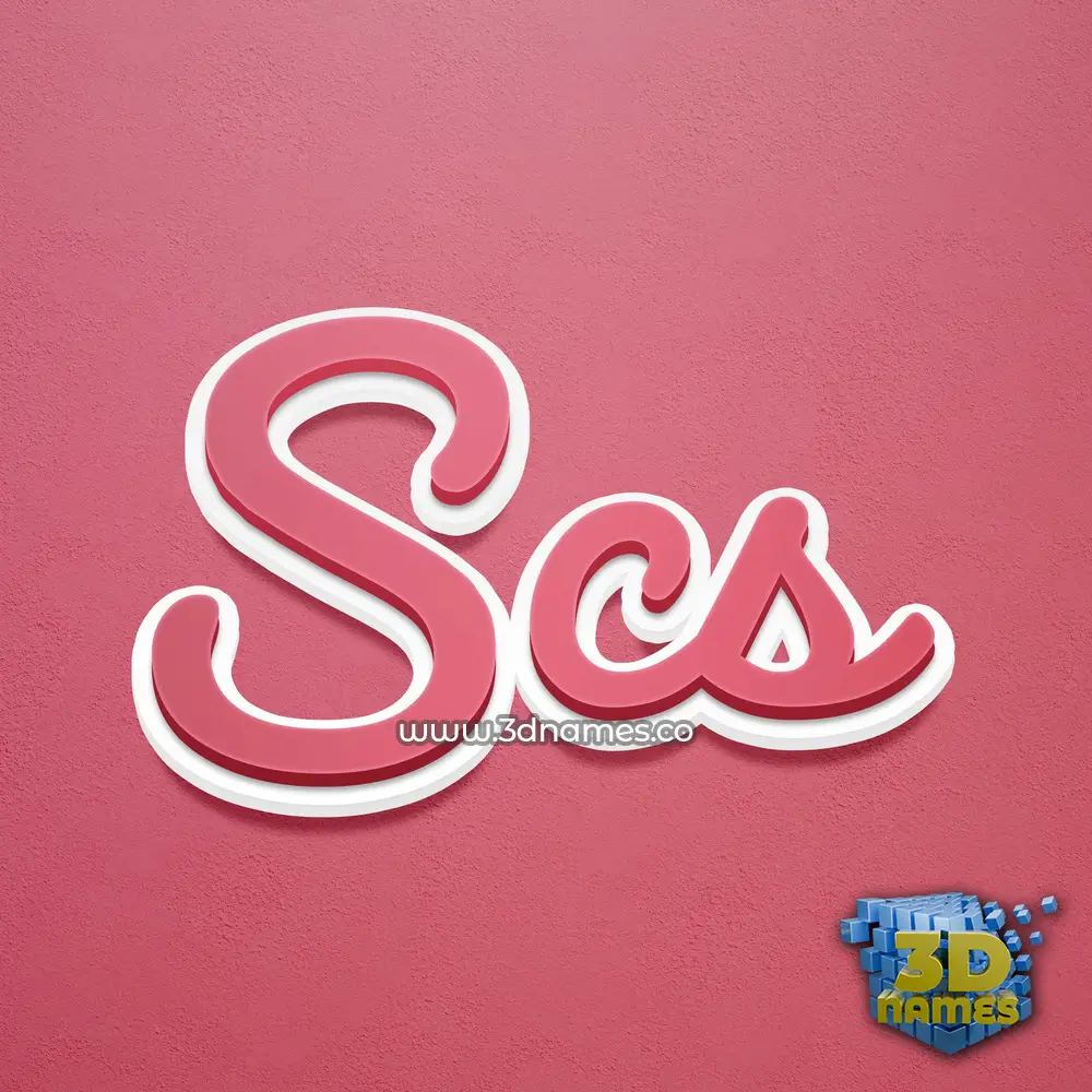 scs in Red Scribble style - 3D name wallpaper