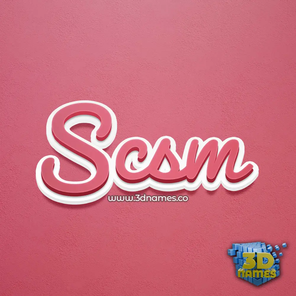 scsm in Red Scribble style - 3D name wallpaper