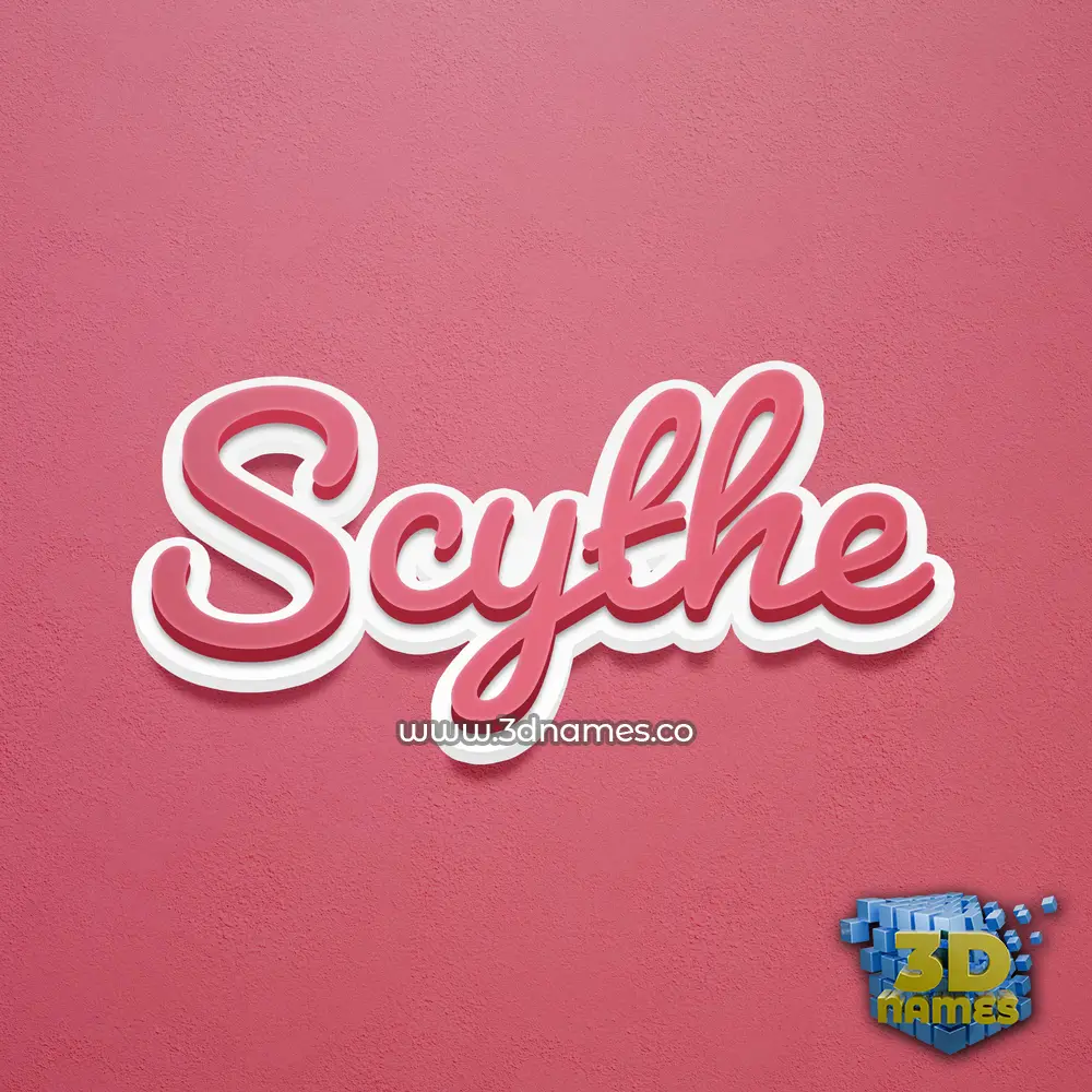 scythe in Red Scribble style - 3D name wallpaper