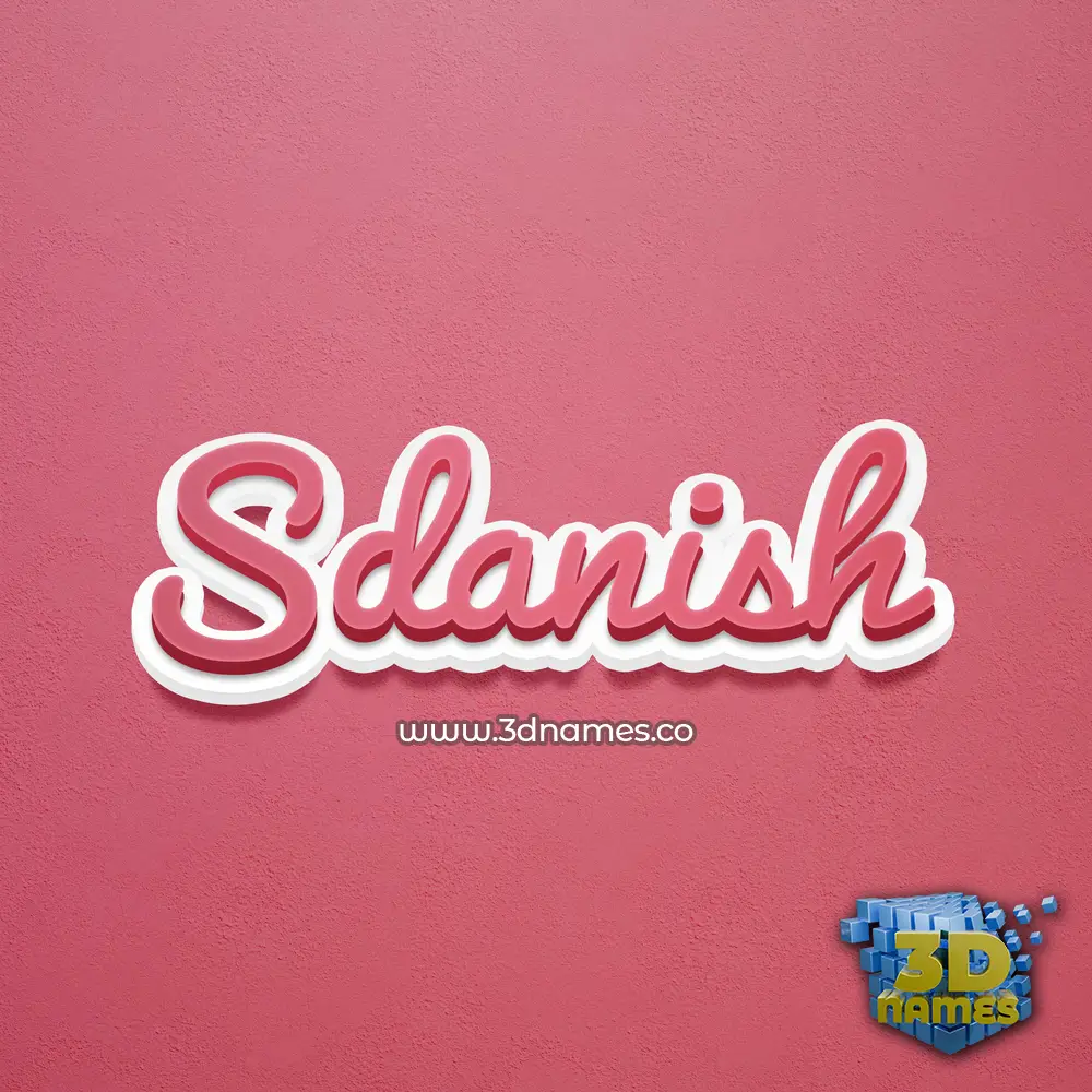 sdanish in Red Scribble style - 3D name wallpaper