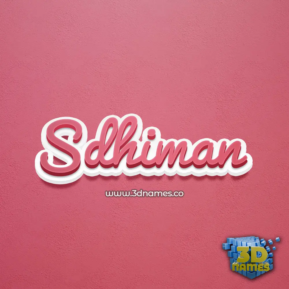 sdhiman in Red Scribble style - 3D name wallpaper