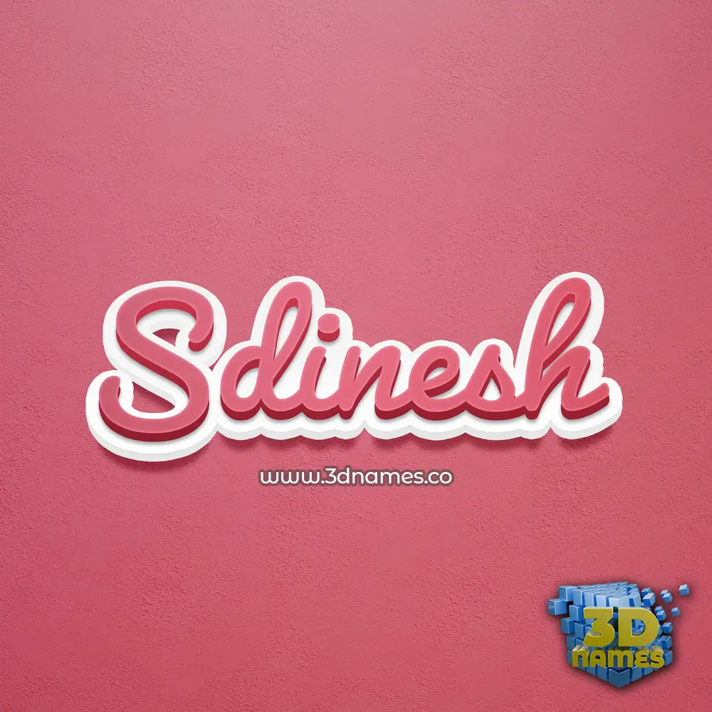 sdinesh in Red Scribble style - 3D name wallpaper