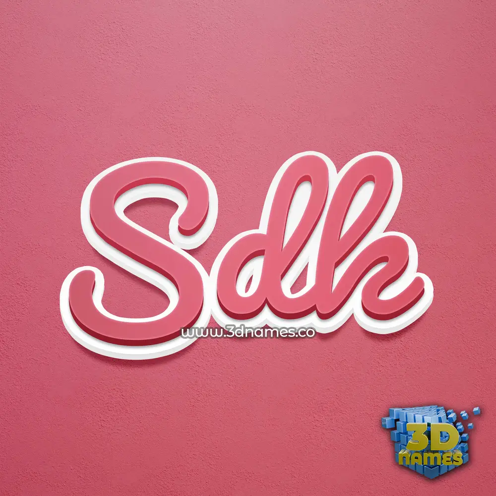 sdk in Red Scribble style - 3D name wallpaper