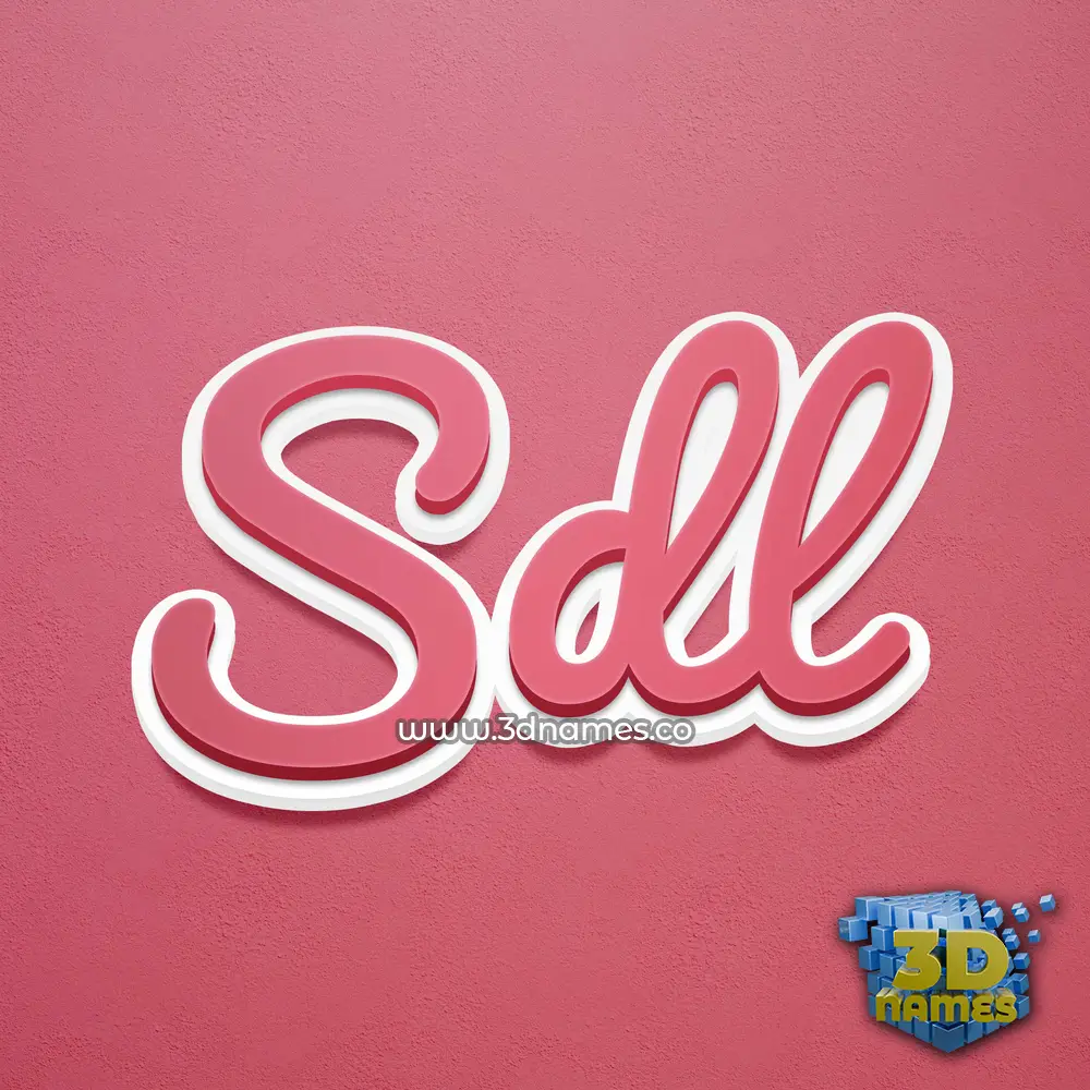 sdl in Red Scribble style - 3D name wallpaper
