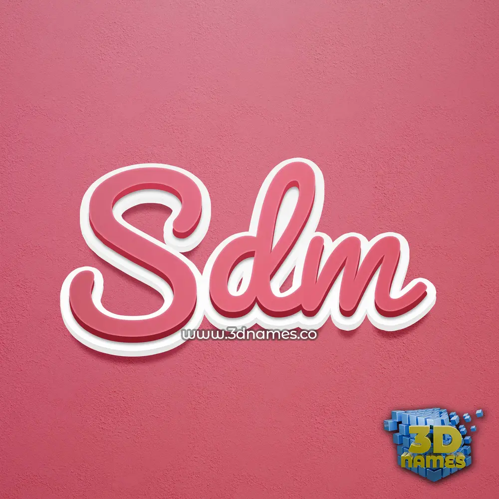sdm in Red Scribble style - 3D name wallpaper