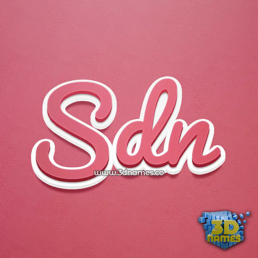 sdn in Red Scribble style - 3D name wallpaper