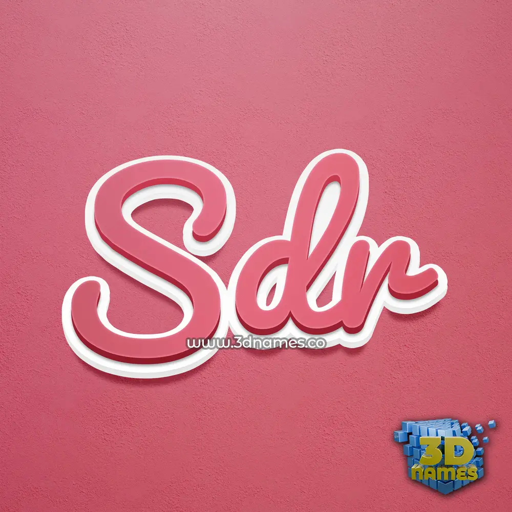 sdr in Red Scribble style - 3D name wallpaper