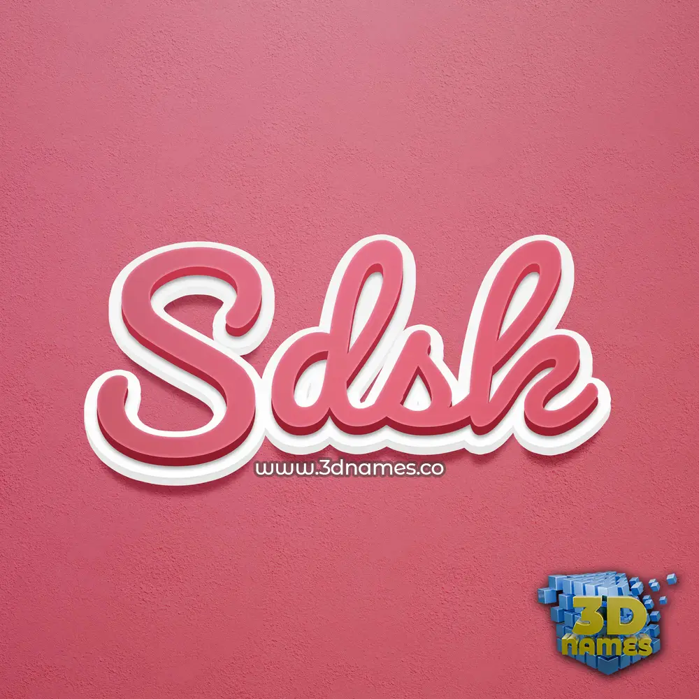 sdsk in Red Scribble style - 3D name wallpaper