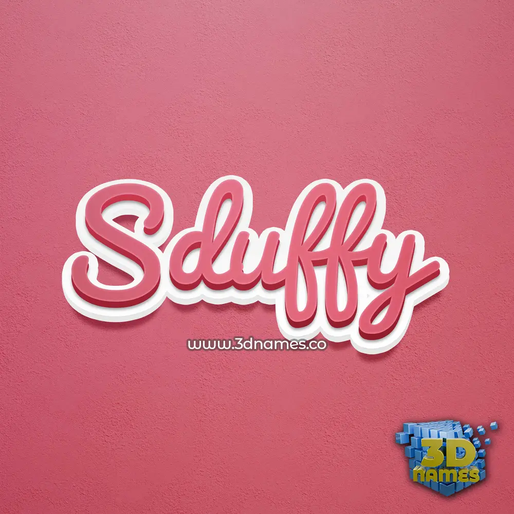 sduffy in Red Scribble style - 3D name wallpaper