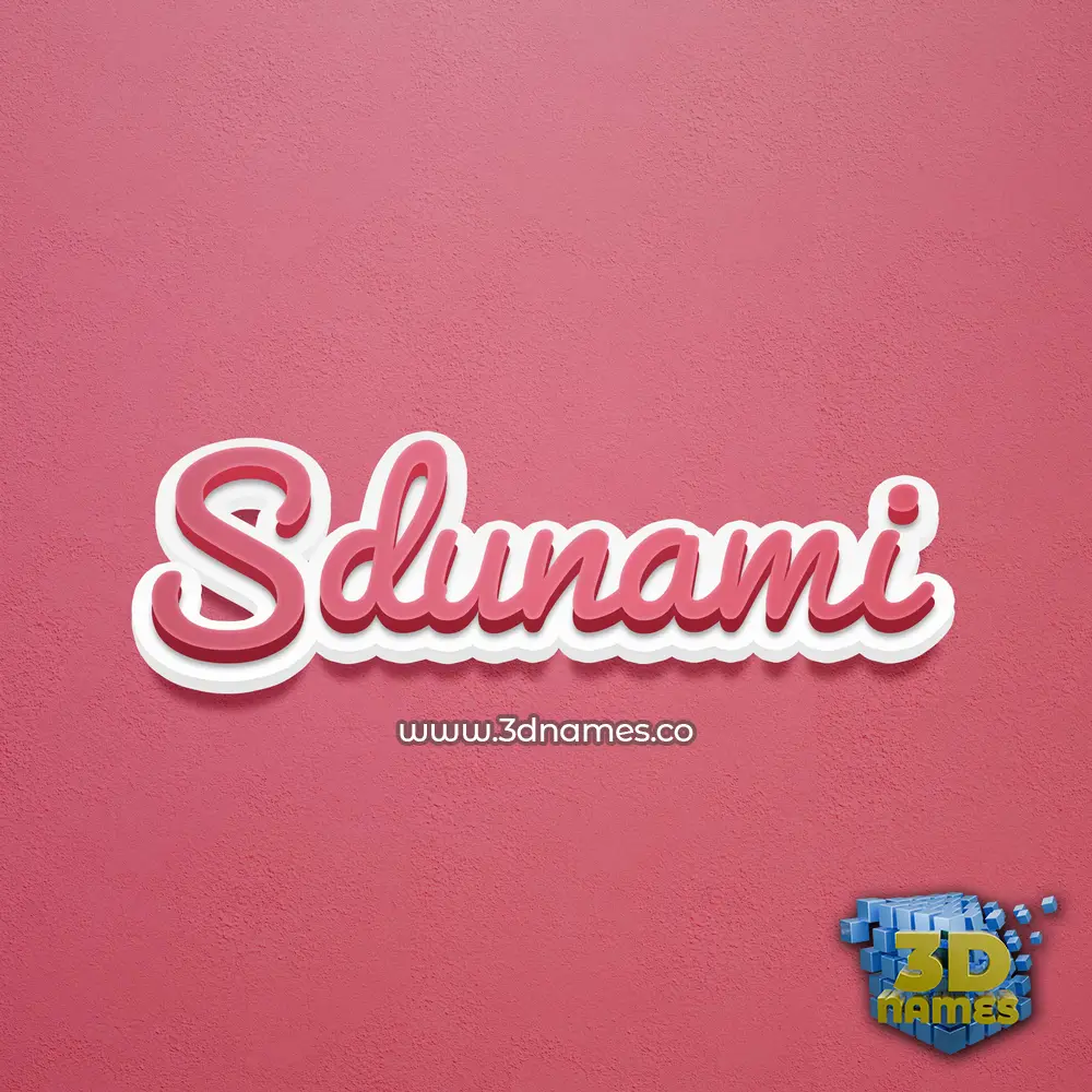 sdunami in Red Scribble style - 3D name wallpaper