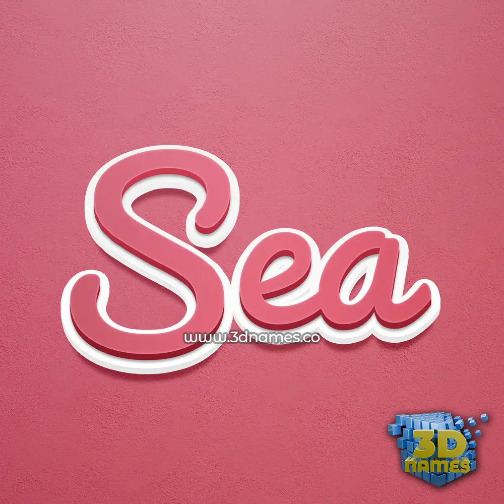 sea in Red Scribble style - 3D name wallpaper