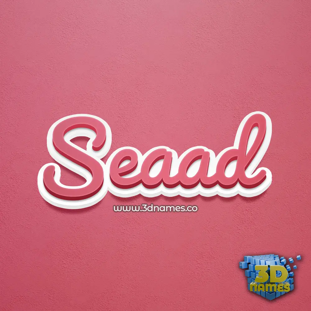 seaad in Red Scribble style - 3D name wallpaper