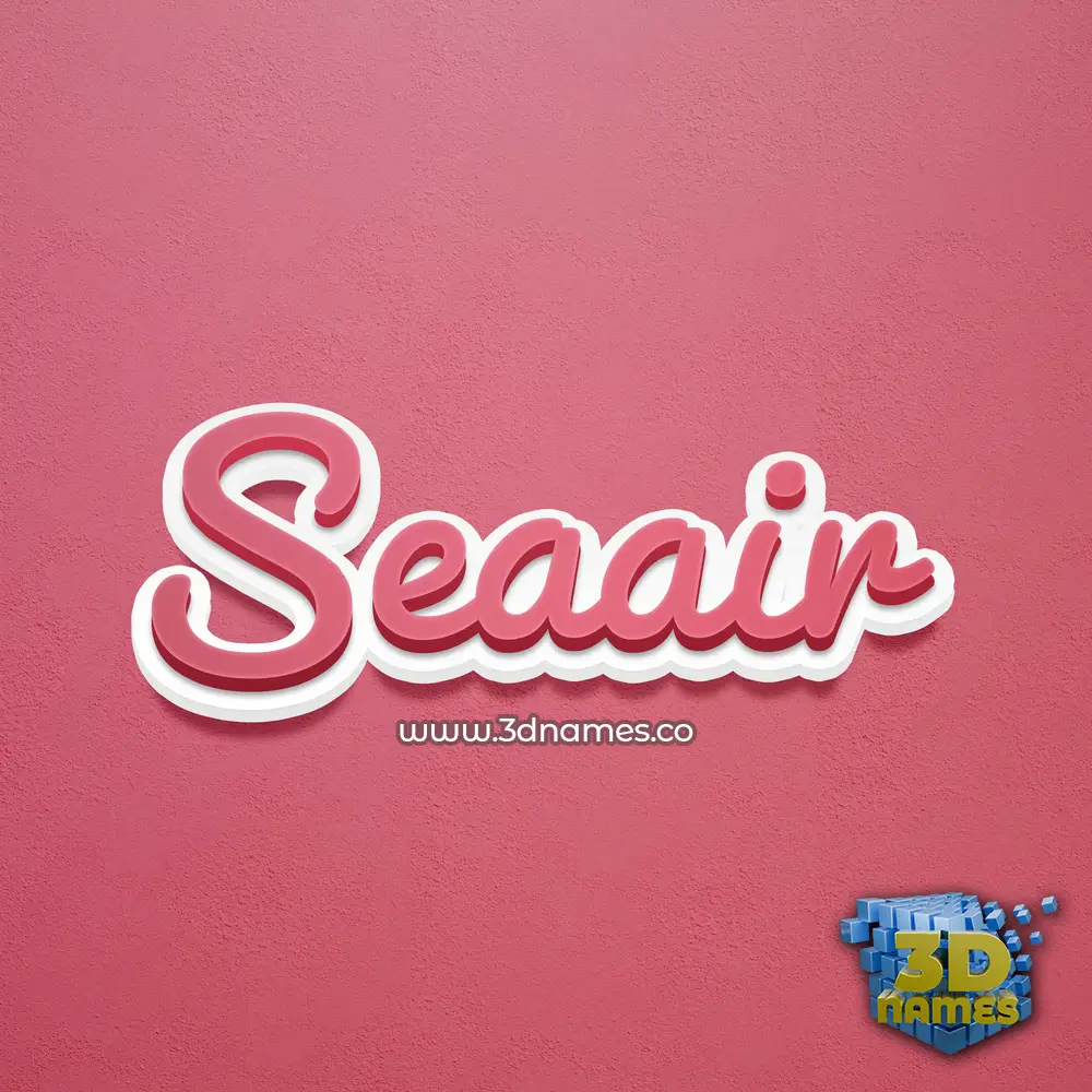 seaair in Red Scribble style - 3D name wallpaper