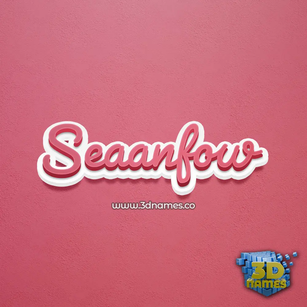 seaanfow in Red Scribble style - 3D name wallpaper