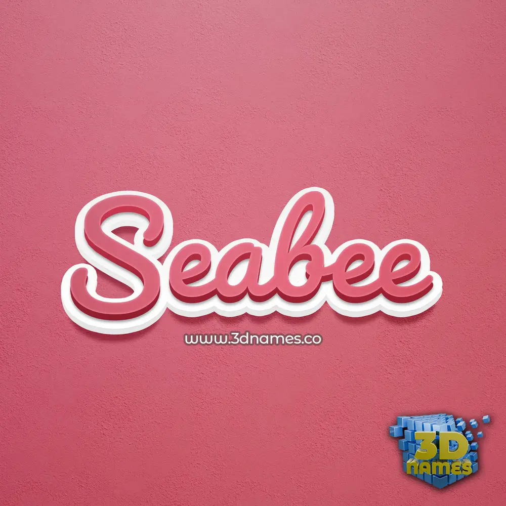 seabee in Red Scribble style - 3D name wallpaper