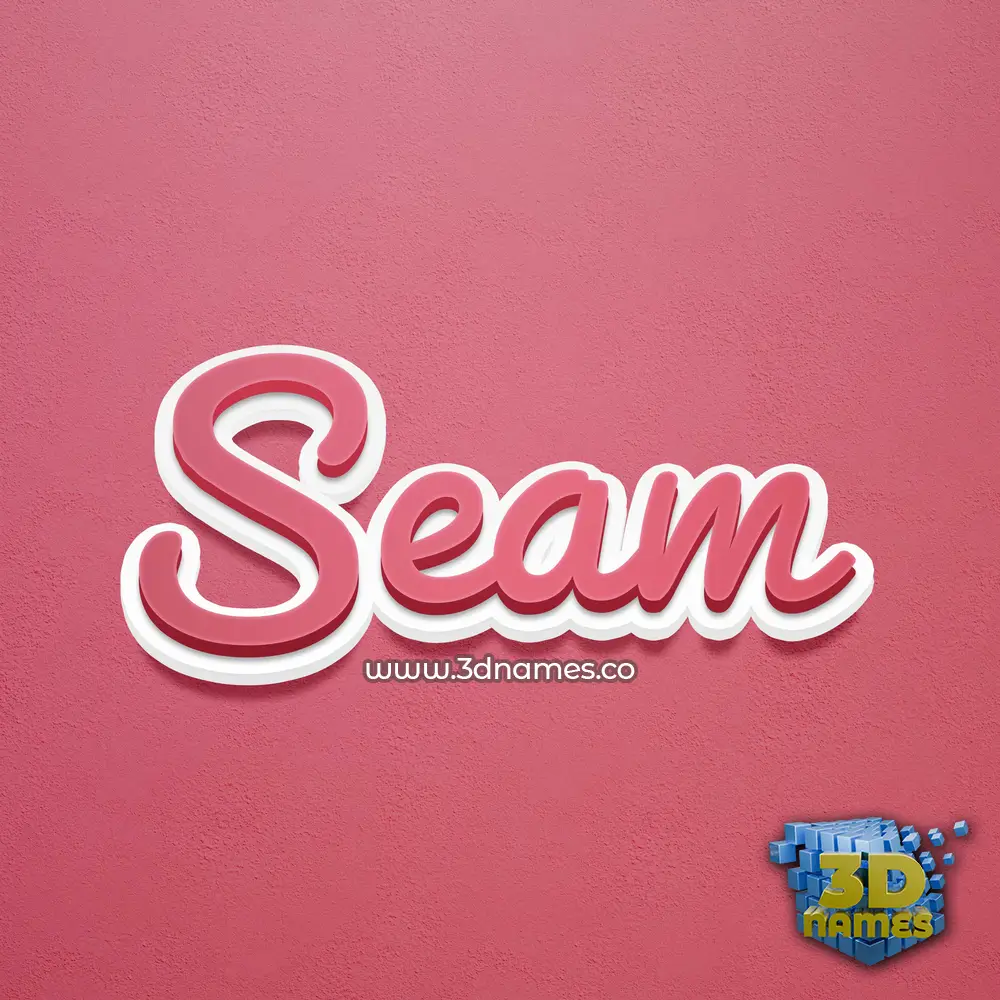 seam in Red Scribble style - 3D name wallpaper