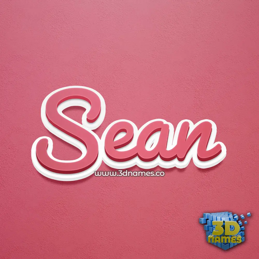 sean in Red Scribble style - 3D name wallpaper