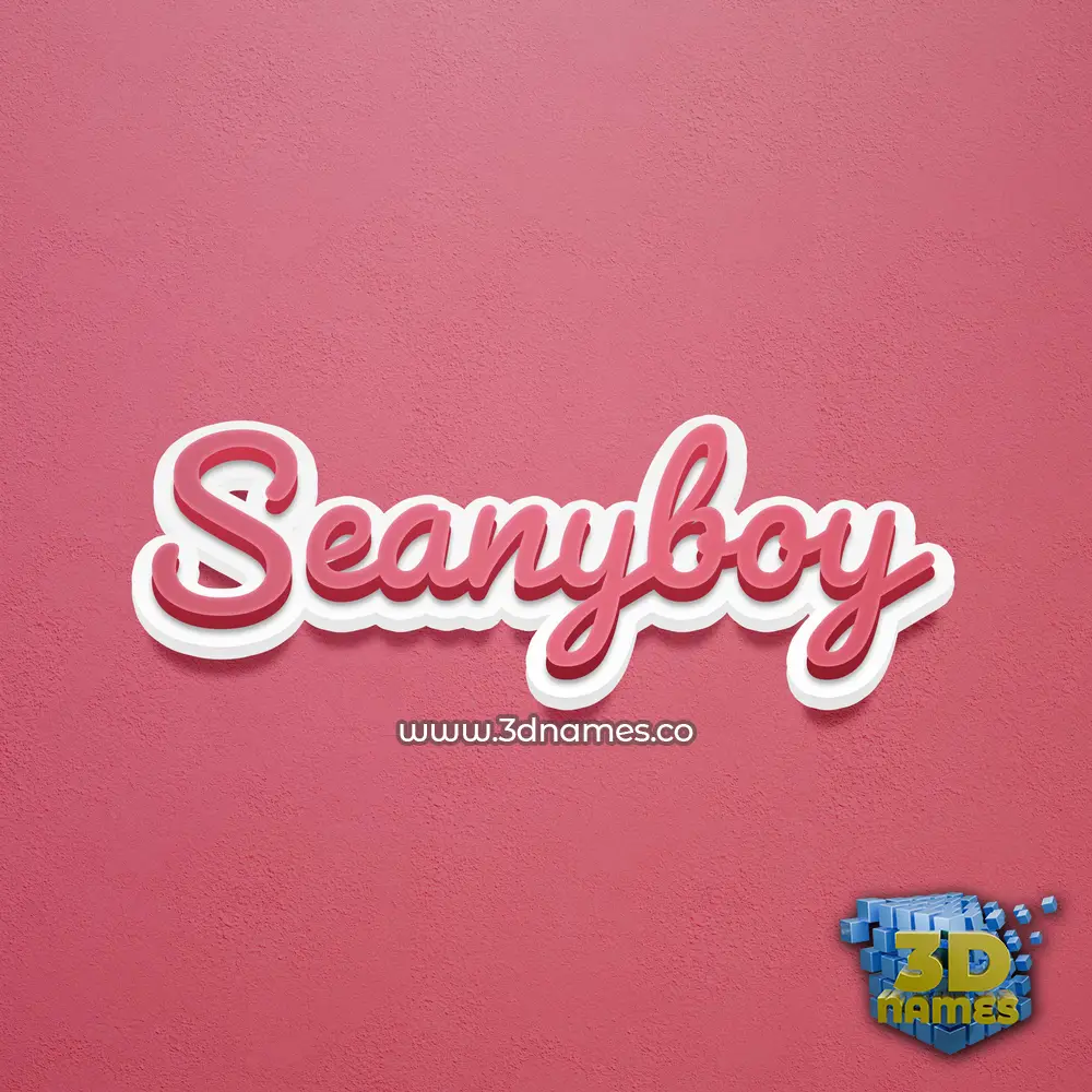seanyboy in Red Scribble style - 3D name wallpaper