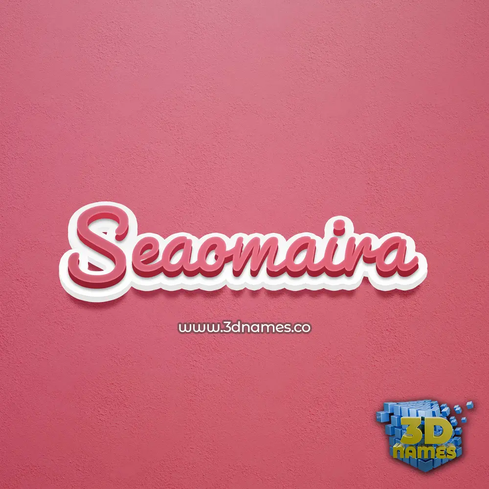 seaomaira in Red Scribble style - 3D name wallpaper