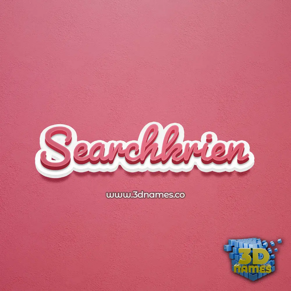 searchkrien in Red Scribble style - 3D name wallpaper