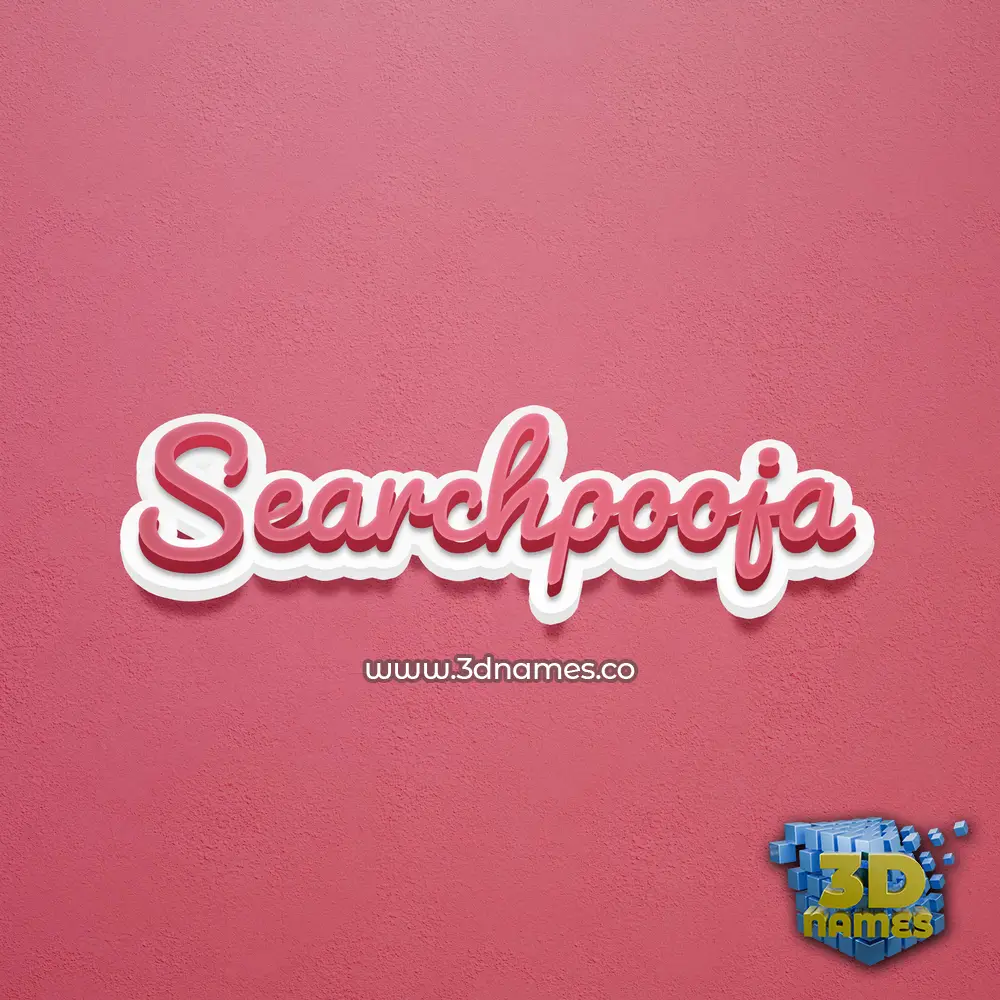 searchpooja in Red Scribble style - 3D name wallpaper