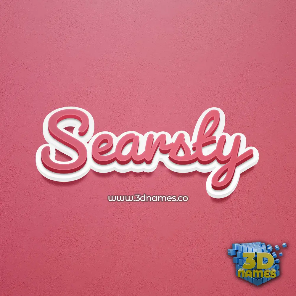 searsty in Red Scribble style - 3D name wallpaper