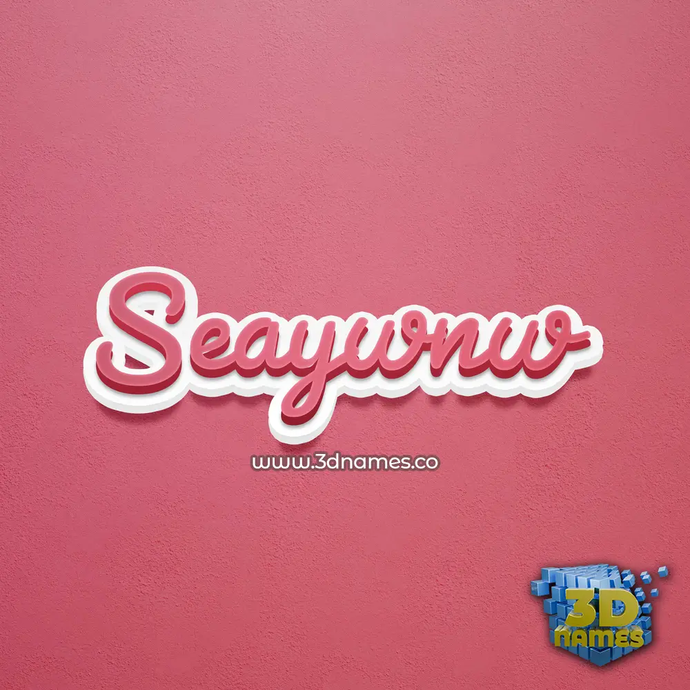seaywnw in Red Scribble style - 3D name wallpaper