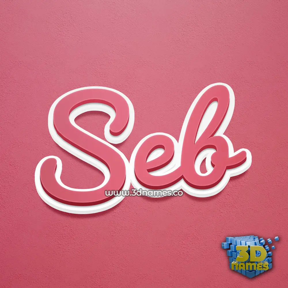 seb in Red Scribble style - 3D name wallpaper