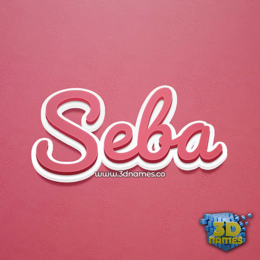seba in Red Scribble style - 3D name wallpaper