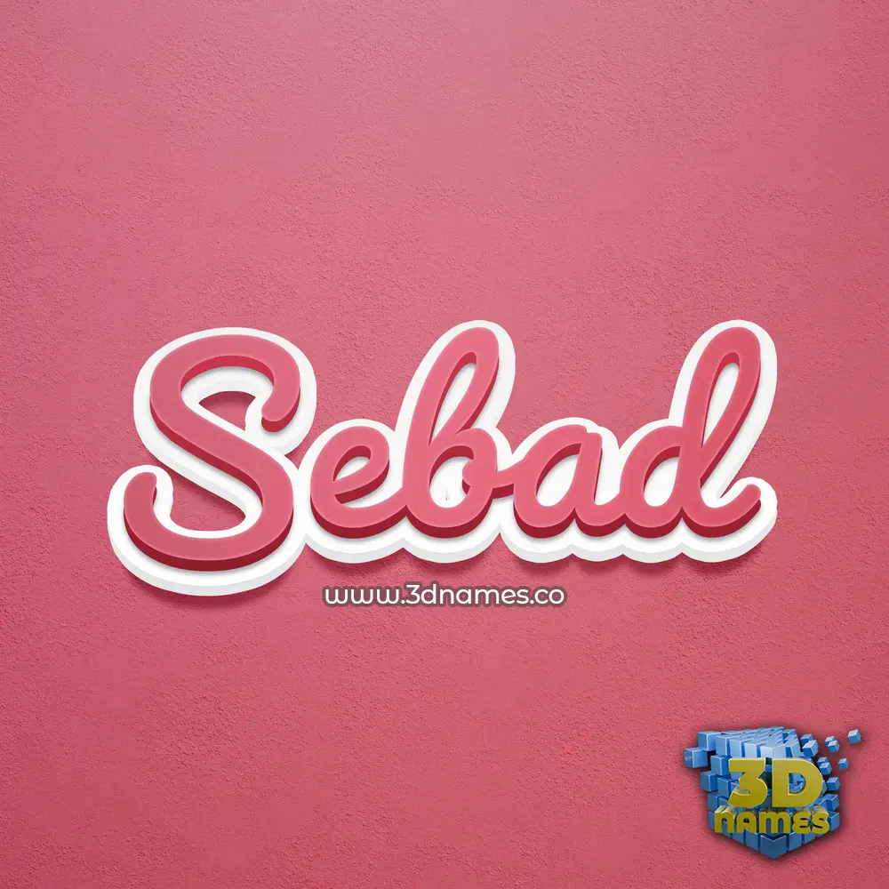 sebad in Red Scribble style - 3D name wallpaper