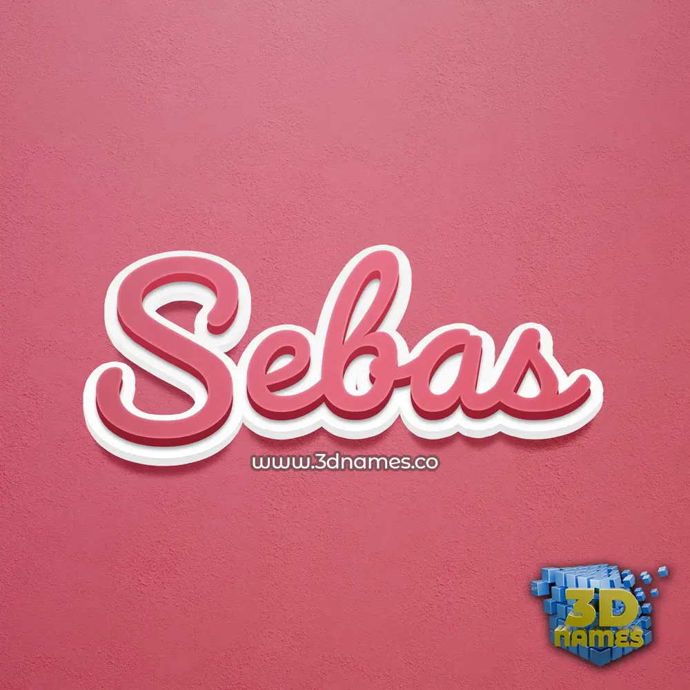 sebas in Red Scribble style - 3D name wallpaper