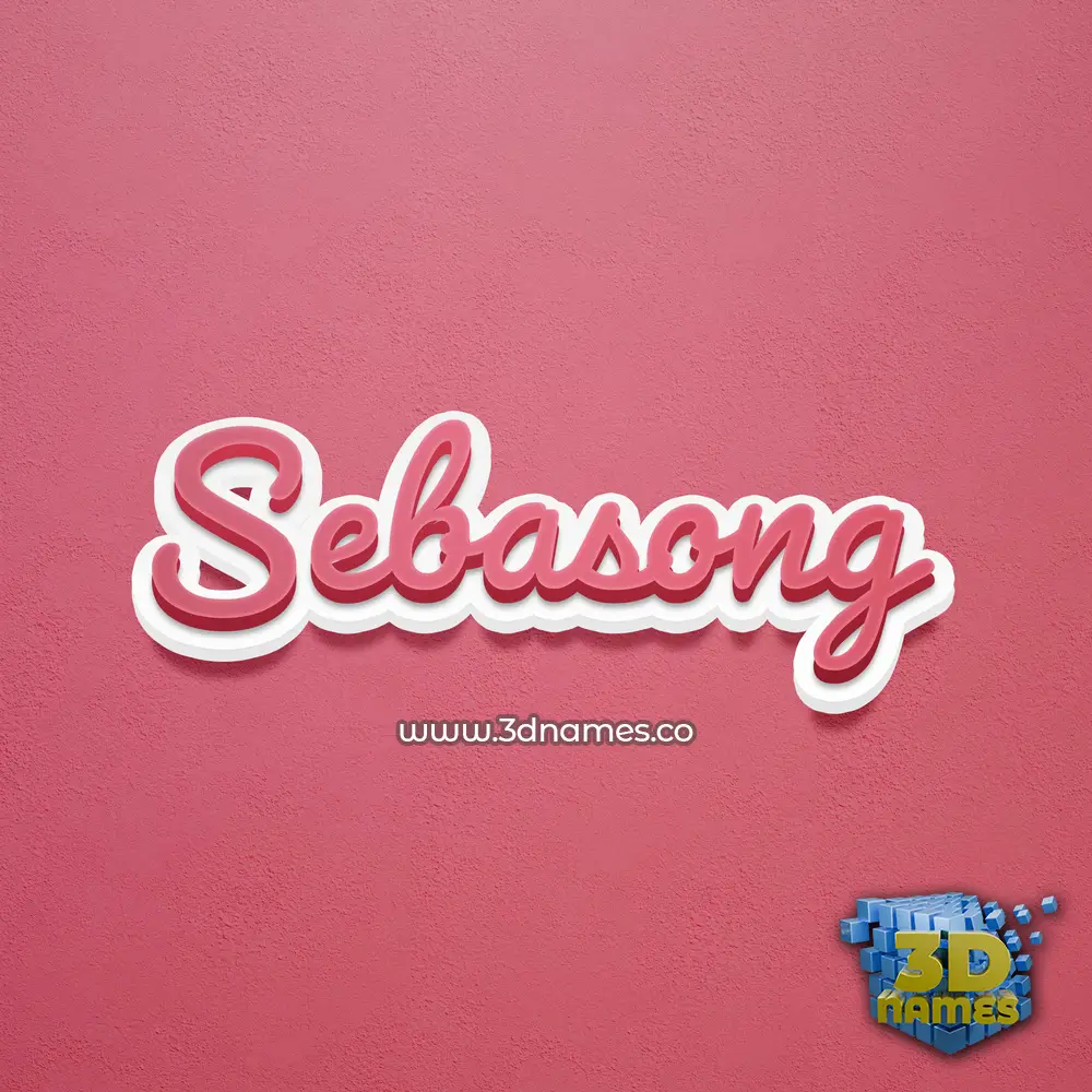 sebasong in Red Scribble style - 3D name wallpaper
