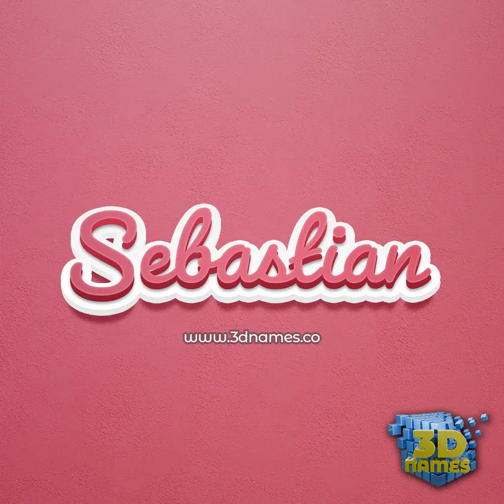 sebastian in Red Scribble style - 3D name wallpaper
