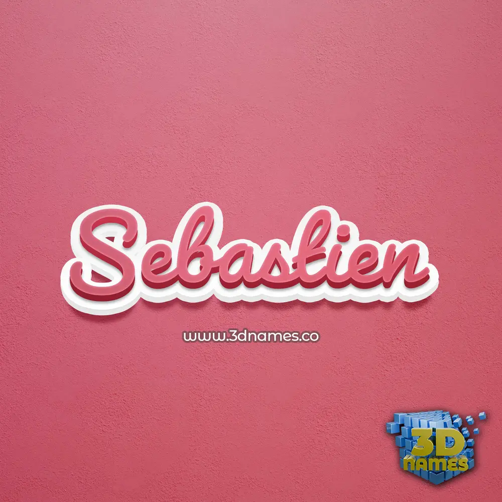sebastien in Red Scribble style - 3D name wallpaper