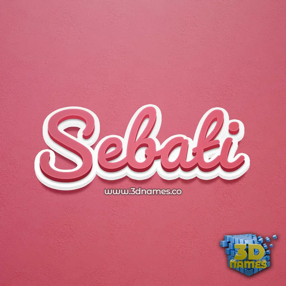 sebati in Red Scribble style - 3D name wallpaper