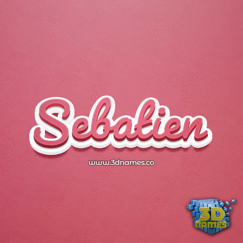 sebatien in Red Scribble style - 3D name wallpaper