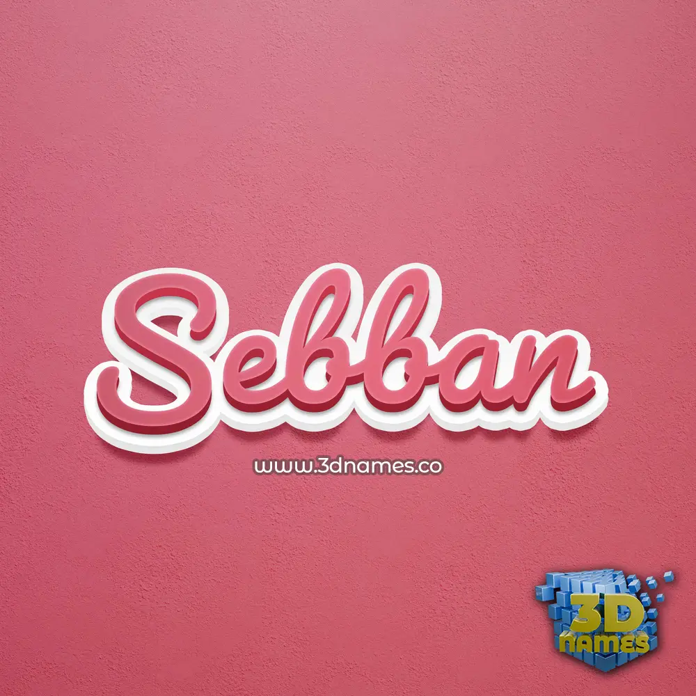sebban in Red Scribble style - 3D name wallpaper
