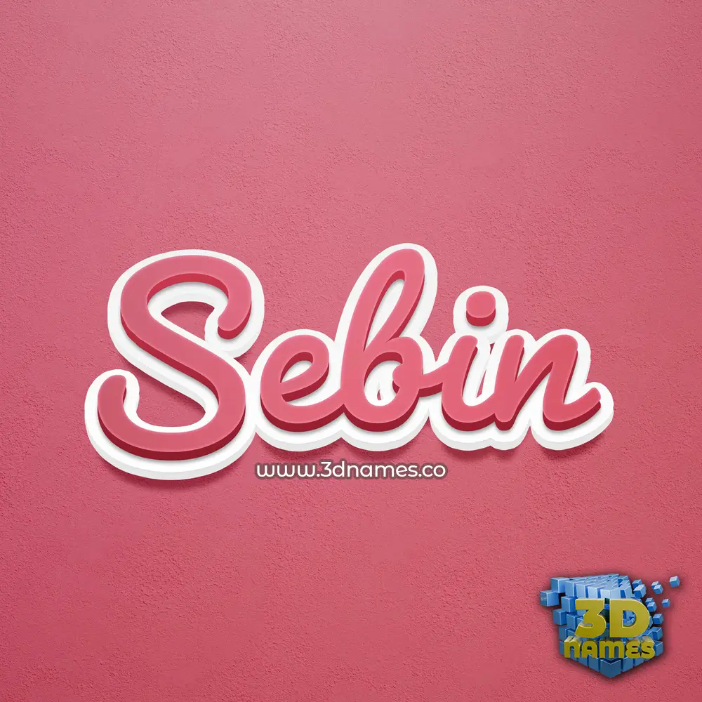 sebin in Red Scribble style - 3D name wallpaper