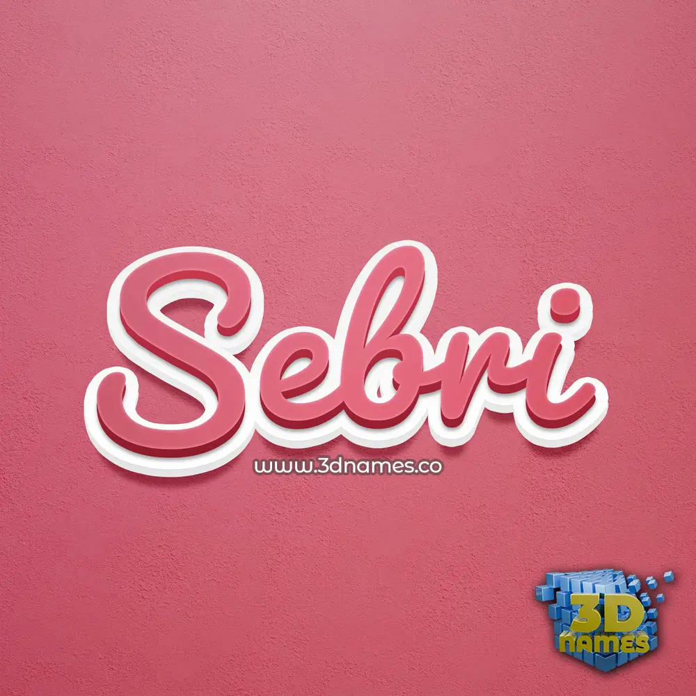 sebri in Red Scribble style - 3D name wallpaper