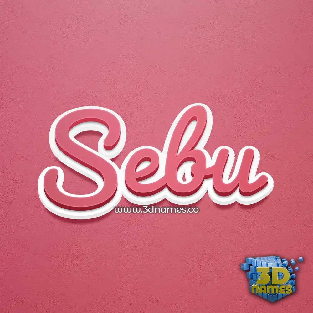 sebu in Red Scribble style - 3D name wallpaper