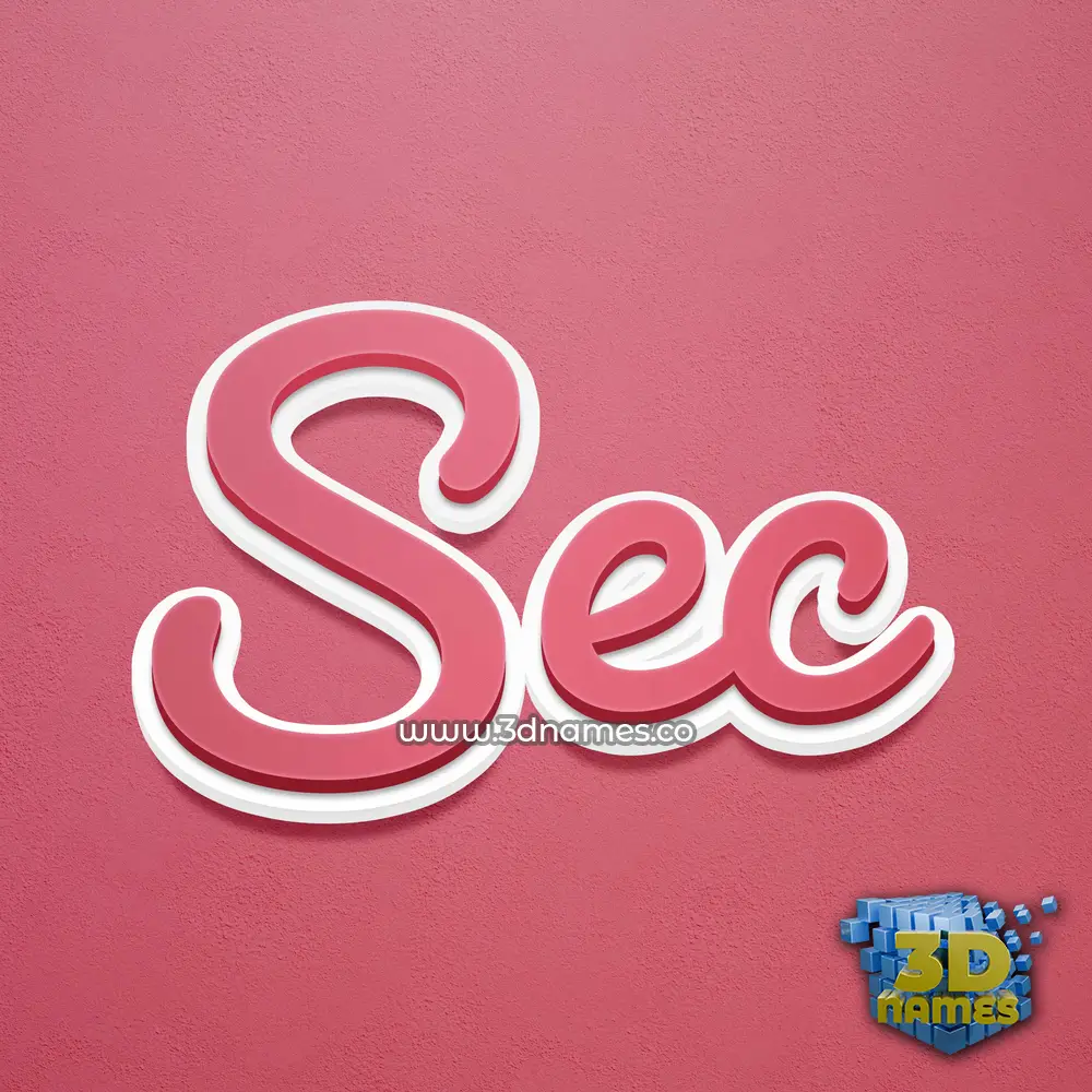 sec in Red Scribble style - 3D name wallpaper