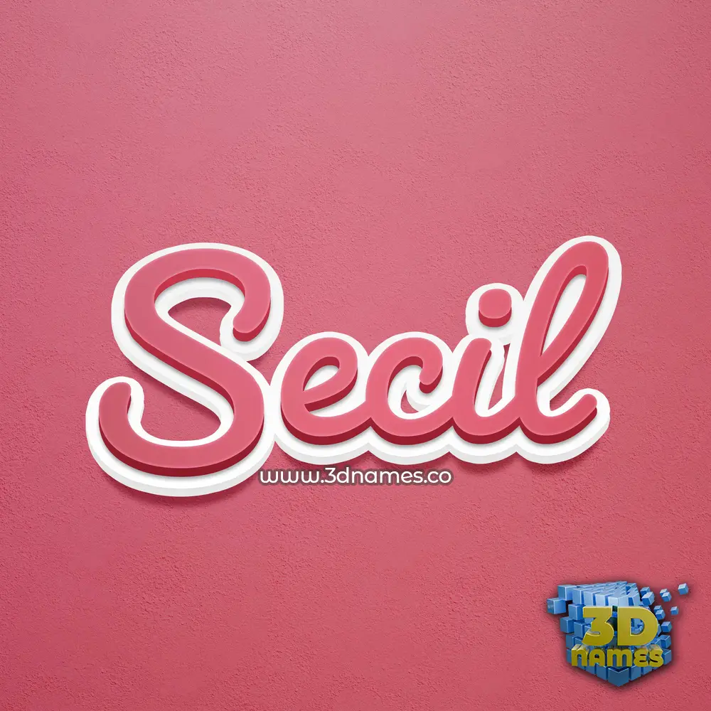 secil in Red Scribble style - 3D name wallpaper