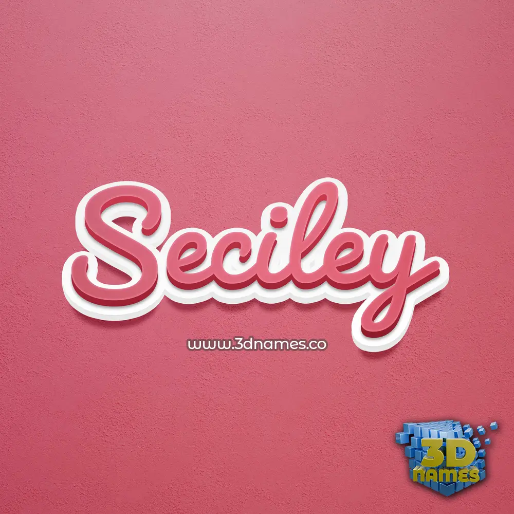 seciley in Red Scribble style - 3D name wallpaper